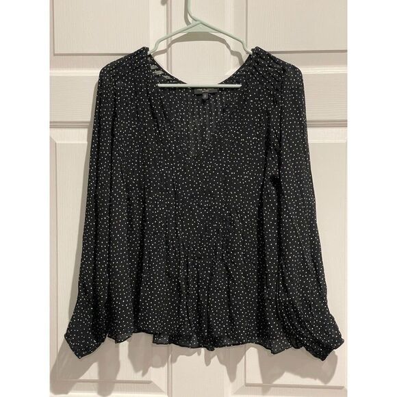 Rag & Bone Classic Fit Brandy Viscose Gauzey Sheer Pleated Longsleeve Top Blouse - Picture 12 of 13